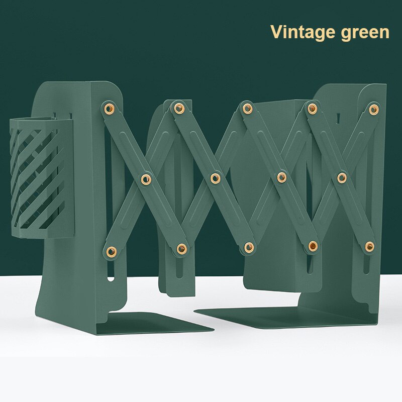 Support de rangement de livres rétractable pour étudiants, et pliable, pour papeterie de bureau et d'école: up green(19.2x50cm)