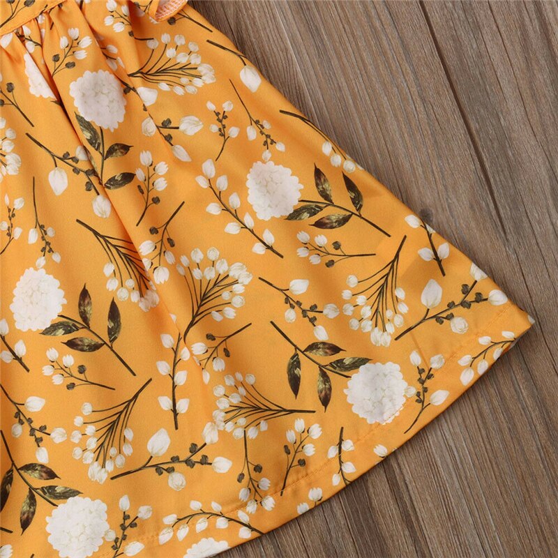 Baby pige kjole sommer børn piger fest blomst print bryllupskjoler piger flæse kjole bomuld sundress afslappet piger kjoler