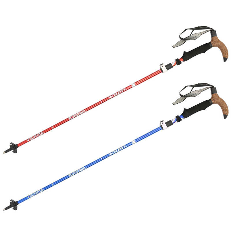 Folding Hiking Climbing Pole Aluminum Alloy Quick Lock Trekking Pole Ultralight Foldable Walking Pole Trek Climb Accessory