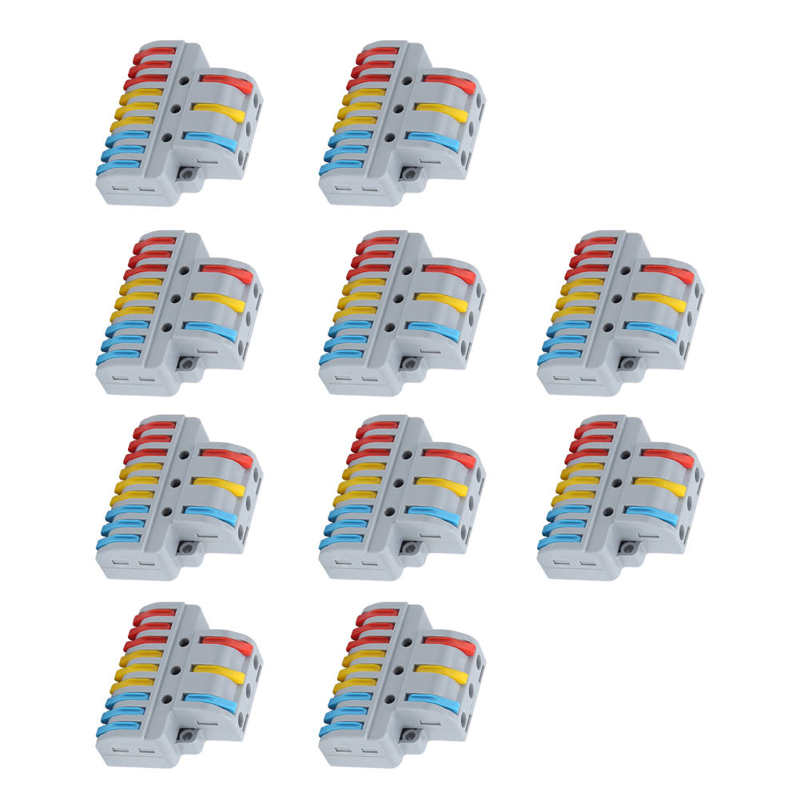 electric meter 10Pcs Wire Block Clamp Terminal 3-in-9-out Quick Wiring Electrical Connectors LT-933 digital wattmeter