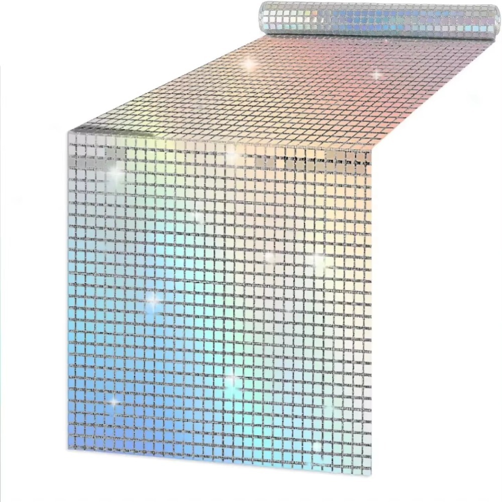 Glänsande glitter disco bordslöpare paljett europeisk stil bordsduk spegelduk jul: Klar