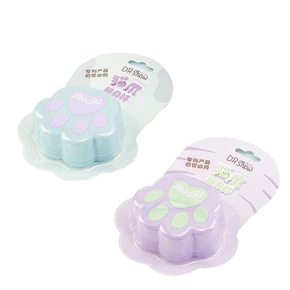 Portátil retráctil taza plegable adorable garra de gato taza de viaje de Camping escalada jugo de leche taza de té de la pata de gato taza plegable