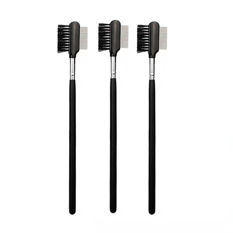 1 brocha de maquillaje para cejas, peine de pestañas de acero inoxidable, brochas de maquillaje para pestañas, 2 lados, herramientas cosméticas de belleza para el cuidado múltiple: Morado