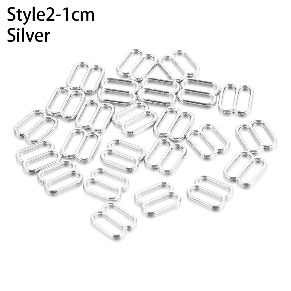 Goudkleurige, zilverkleurige metalen legering, nylon gecoate bh-ringen en schuifregelaars, riemverstellers, gespen, 20 stuks ondergoedverstelaccessoires: 13