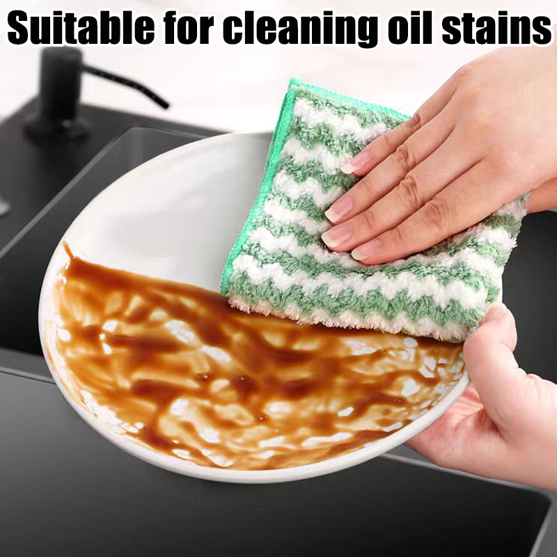 Paños de cocina de lana de doble cara, paños de limpieza súper absorbentes, estropajos, trapos para lavar platos de cocina, toalla para limpiar ventanas de vidrio