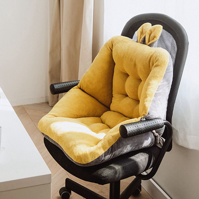 JOYLOVE-coussin pour soulager la douleur, Semi-fermé, pour chaise de bureau, coussin sciatique, blanchissant avec dossier et coussin: Yellow