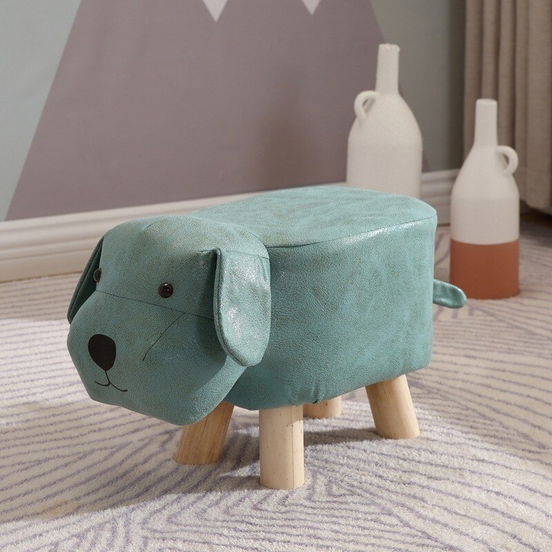 Dog Children's Stool Wooden Cute Cute Pet Sofa Stool Children's Kindergarten Home Stool Kids Furniture