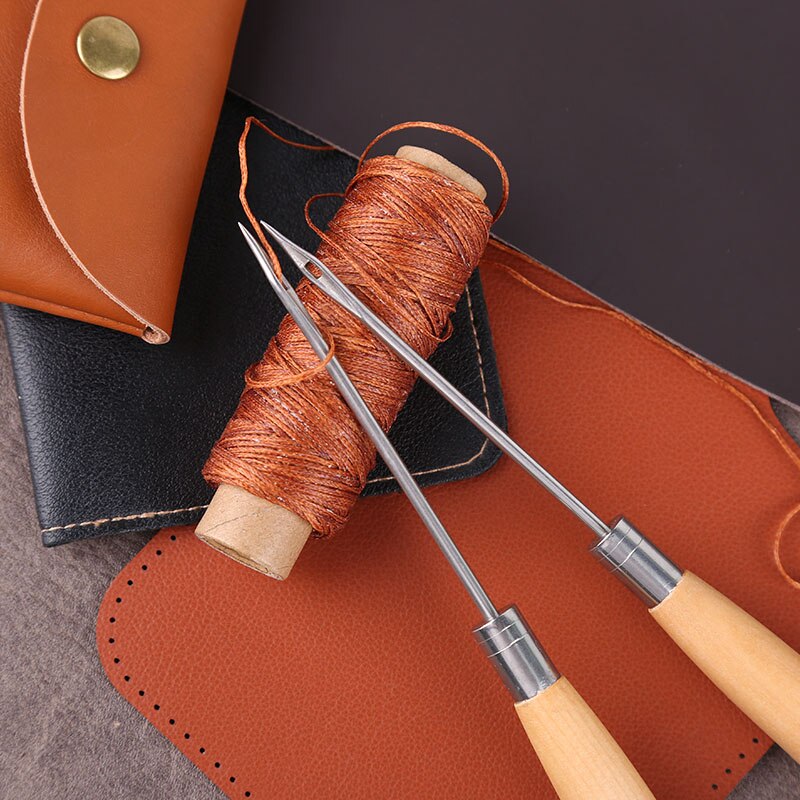 KAOBUY 2PCS Leather Wood Handle Sewing Awl For Leather Craft Sewing Hand Tools Accessories Durable Awl