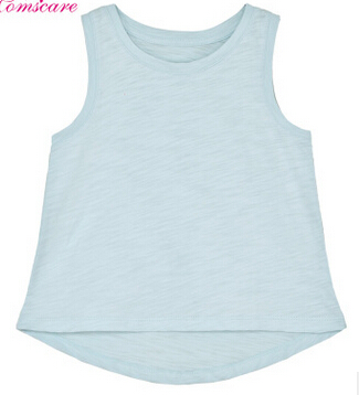 Y460 freies Neue sommer freundlicher Baby baumwolle atmungsaktive weste jungen und mädchen bambus baumwolle Süssigkeit reine farbe bodenbildung Shirt: Himmel Blau