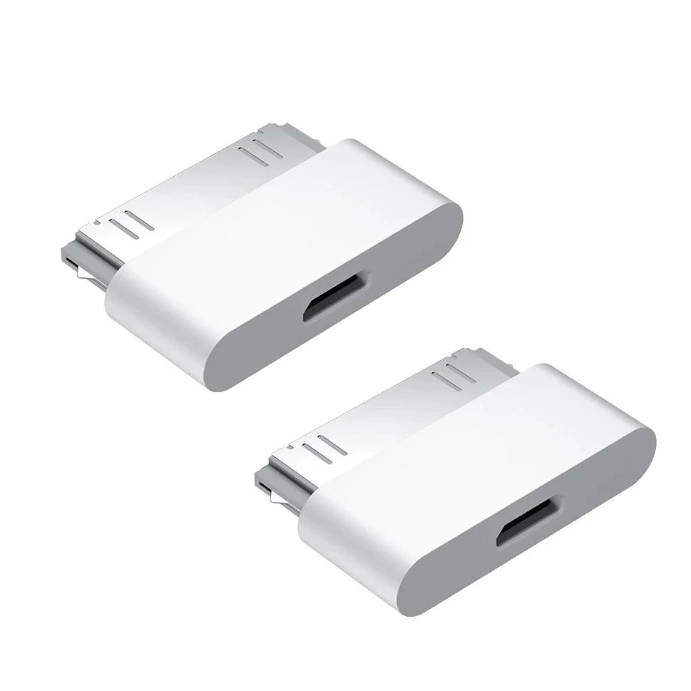 Adaptador convertidor de cargador Micro USB a 30 Pines, Compatible con Iphone 4, 4s, 3gs, Ipod, adaptador de sincronización de datos: Negro