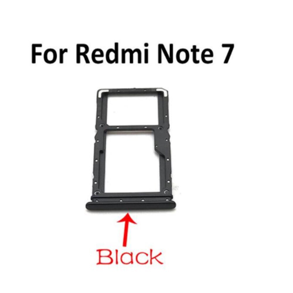 Nowy zamiennik dla Xiaomi Redmi uwaga 10 Pro uwaga 9S 9 8 Pro 7 Nano SIM uchwyt karty taca Chip gniazdo uchwyt Adapter gniazdo + Pin: Note 7 Black