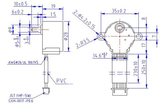 28BYJ-48 Stepper Motor DC 12V PIC MCU 4 Phase Valve Reduction Gear Ratio Step motor 28BYJ-48-12V