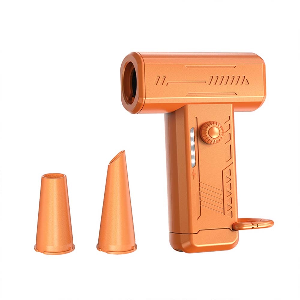 100000RPM Electric Air Blower with 2 Magnetic Nozzles Powerful Air Duster Car Dryer Brushless Motor Handheld Turbo Jet Fan: Orange