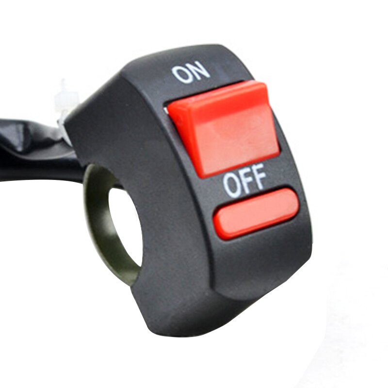 Interruptor intermitente Universal para manillar de motocicleta, interruptor de luz para Moto, botón de encendido y apagado, ATV, DC12V/10A, cable negro de dos núcleos
