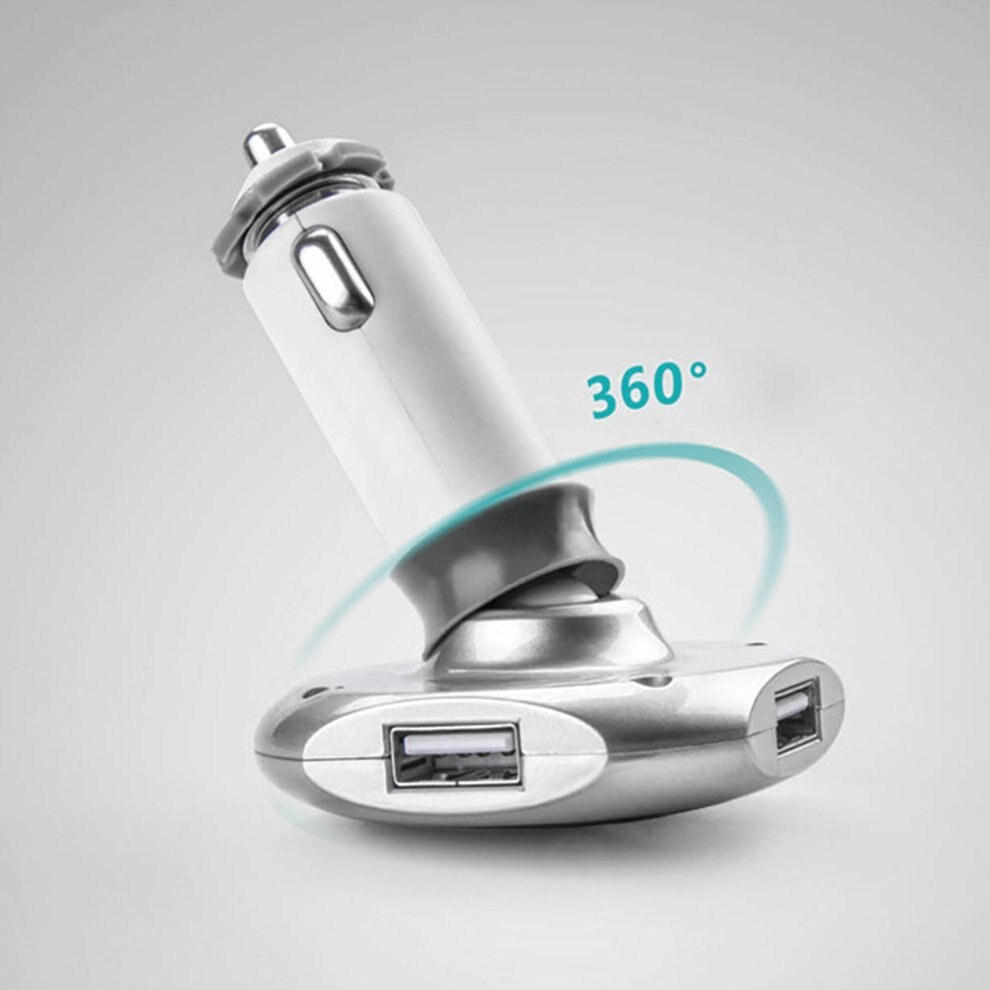 Car Player Dual USB Wireless W Slot-in FM Transmitter MP3 Player 360 Degrees Rotating Car Charger