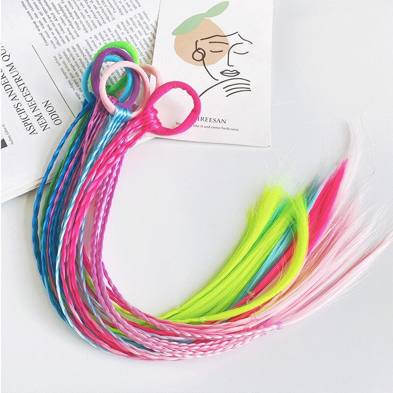Kinderen Pruik Vlechten Koreaanse Meisjes Gekleurde Haar Tie Haar Accessoires Meisjes Tie Haar Rubber Band Twist Vlecht Hoofdtooi