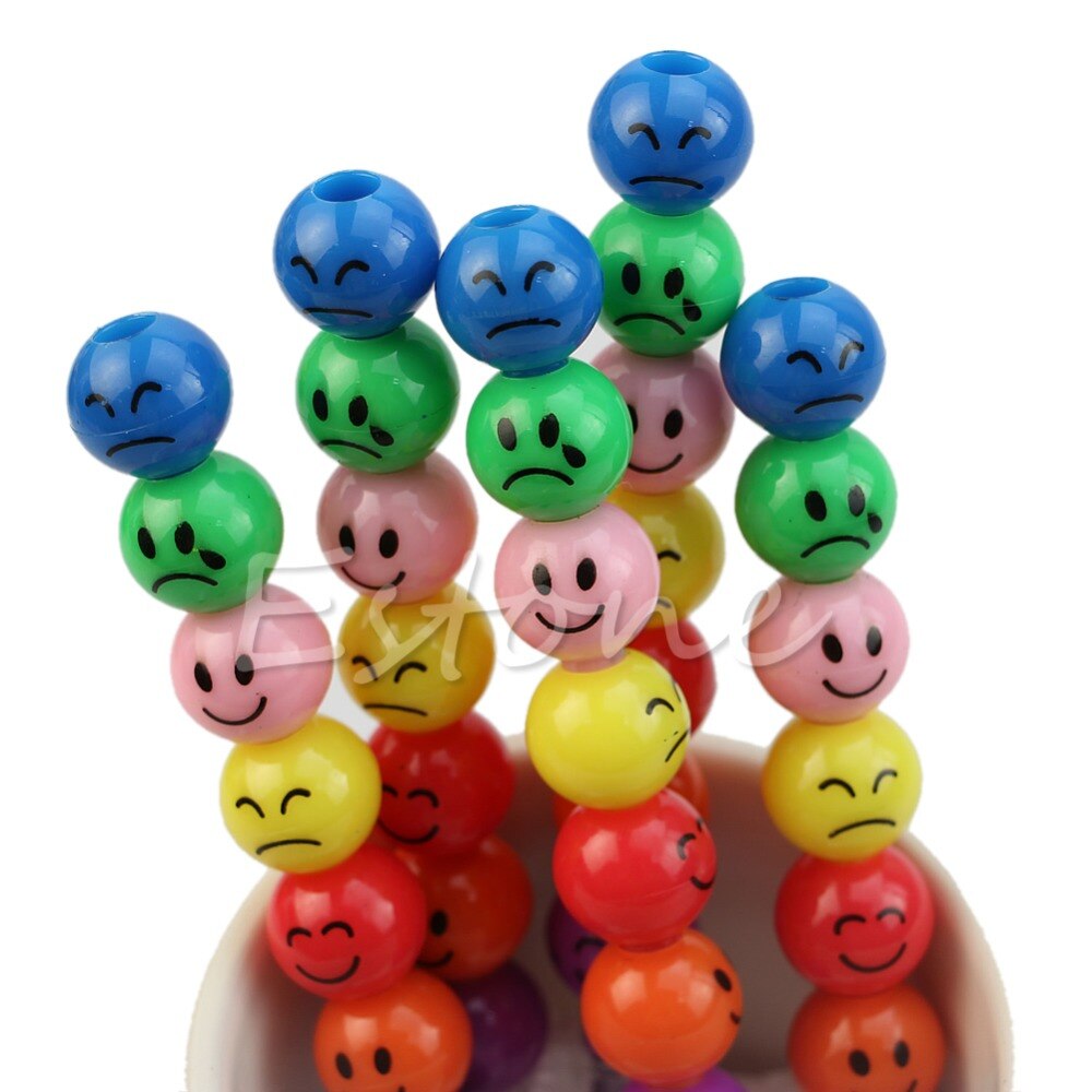 7 Colors Cute Stacker Swap Smile Face Crayons Children Drawing