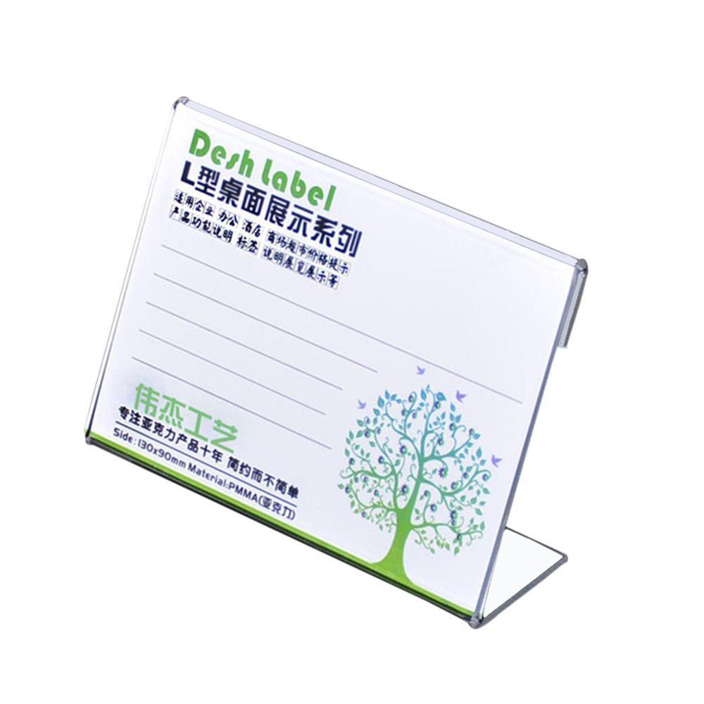 Clear Acrylic Sign Display Stand Table Name Tag Menu Cards Adversting Container Holder: 5pcs