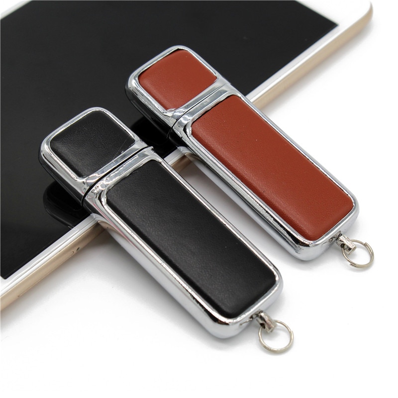 TEXT ME-Unidad Flash USB 2,0 de cuero, capacidad real, , 64GB, 4GB, 8GB, 16 GB, 32GB, especial