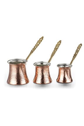 Copper Coffee Pot Set-3 PCs Set coffee making Turkish coffee traditional coffee making