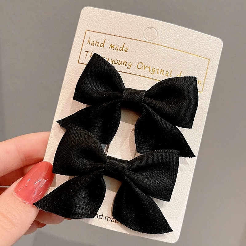 Pinza para el pelo con lazo para niños, tocado, pinza para el pelo de princesa para bebé, pinza para el pelo para niña pequeña, accesorios para el cabello: Negro