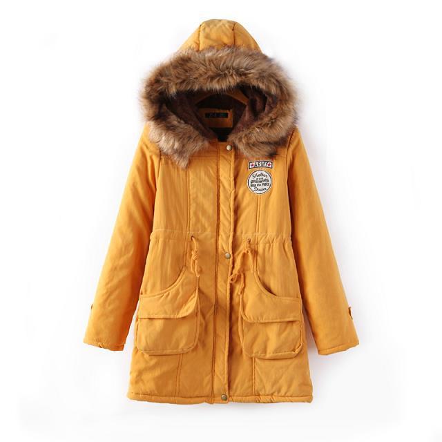 Zogaa vinterjakke kvinner tykk varm hette parka mujer bomullspolstret frakk lang avsnitt pluss størrelse 3xl slim jakke kvinne: 3 / Xl