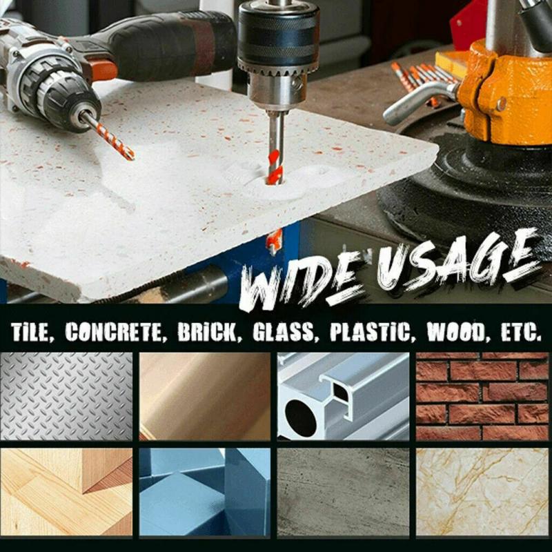 5 Pcs Ultimate Brill Bits Multi-Material Triangle Drill Bit Diamond Set for Tile Concrete Brick Glass Plastic Wood Stone