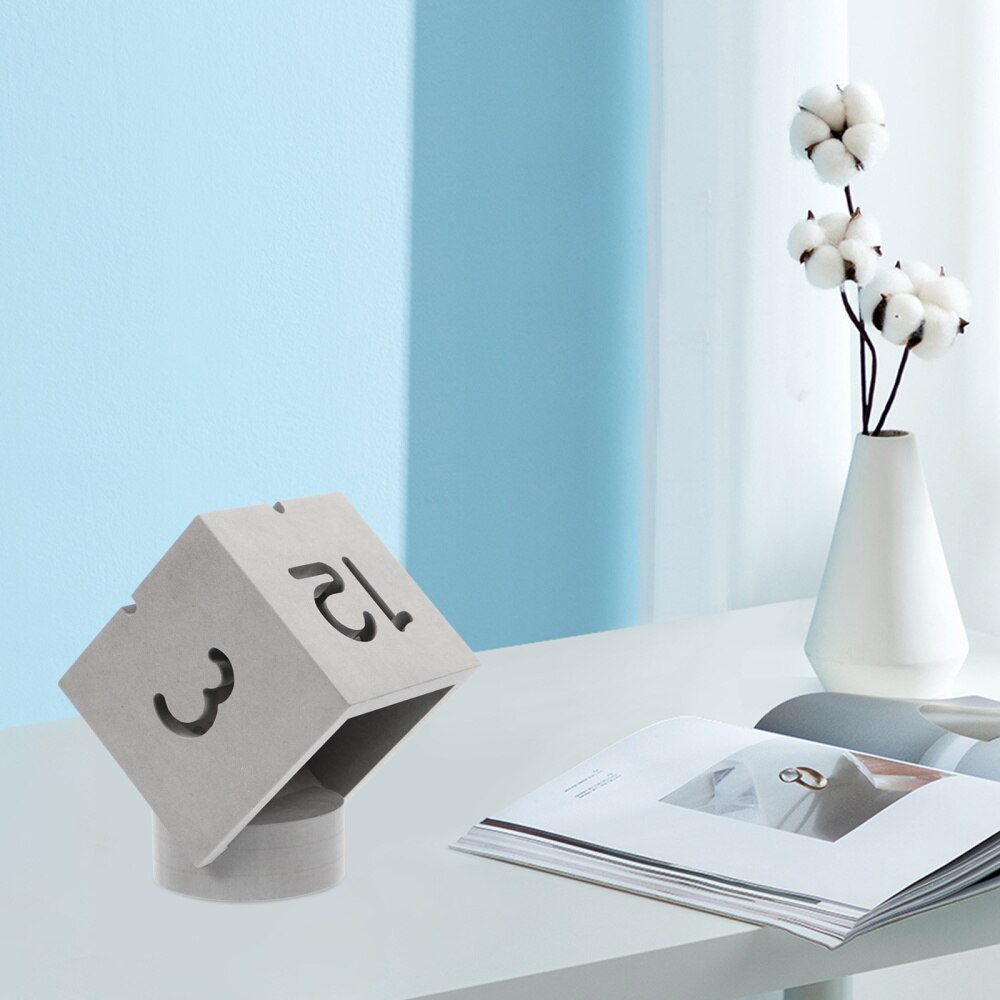 Wooden Square Clock Wood Morden Clock Desktop Table Clock for Home Office Indoor