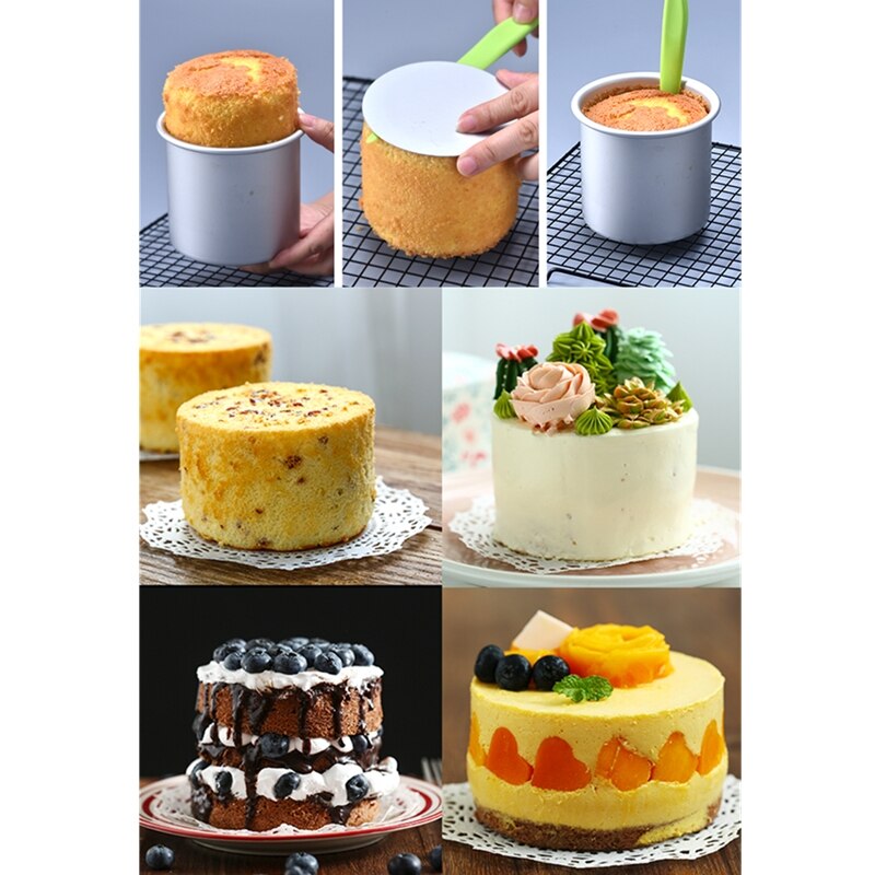 1 Piece Round Cake Pan with Removable Bottom, Anodized Aluminum 10cm Deep Round Cheesecake Pan Chiffon Cake Mold Baking Mould
