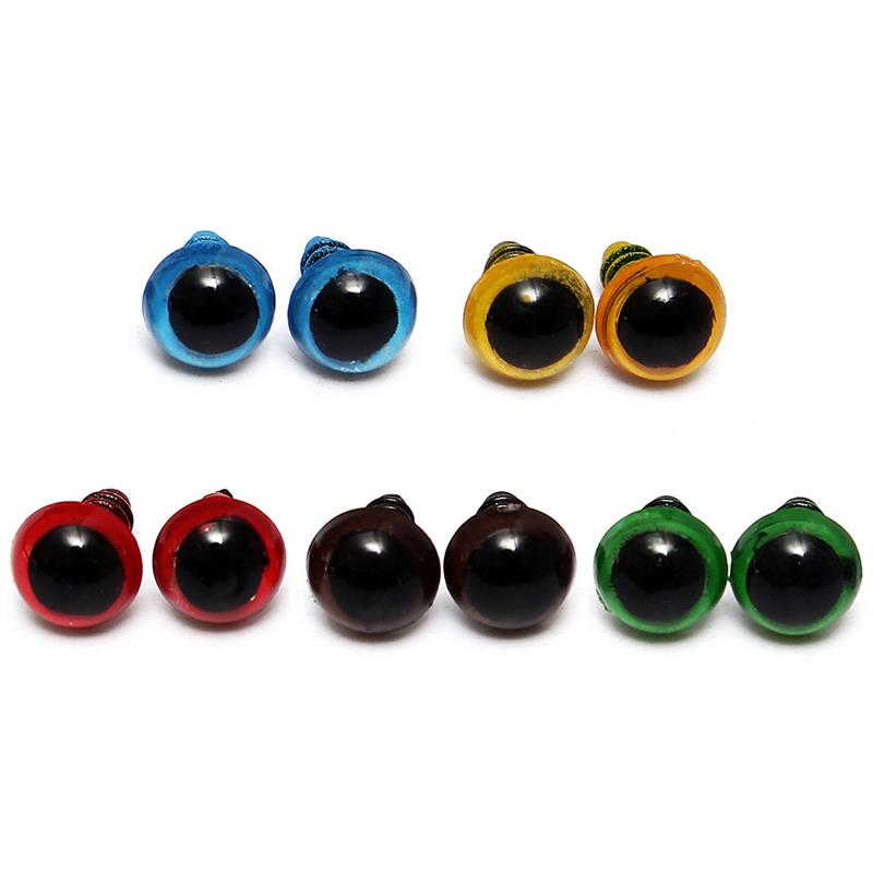 50 pares/100 Uds. Caja de Ojos de muñecas de plástico de 8mm de seguridad DIY para oso de peluche accesorios de peluche Snap Animal Puppet Doll Craft