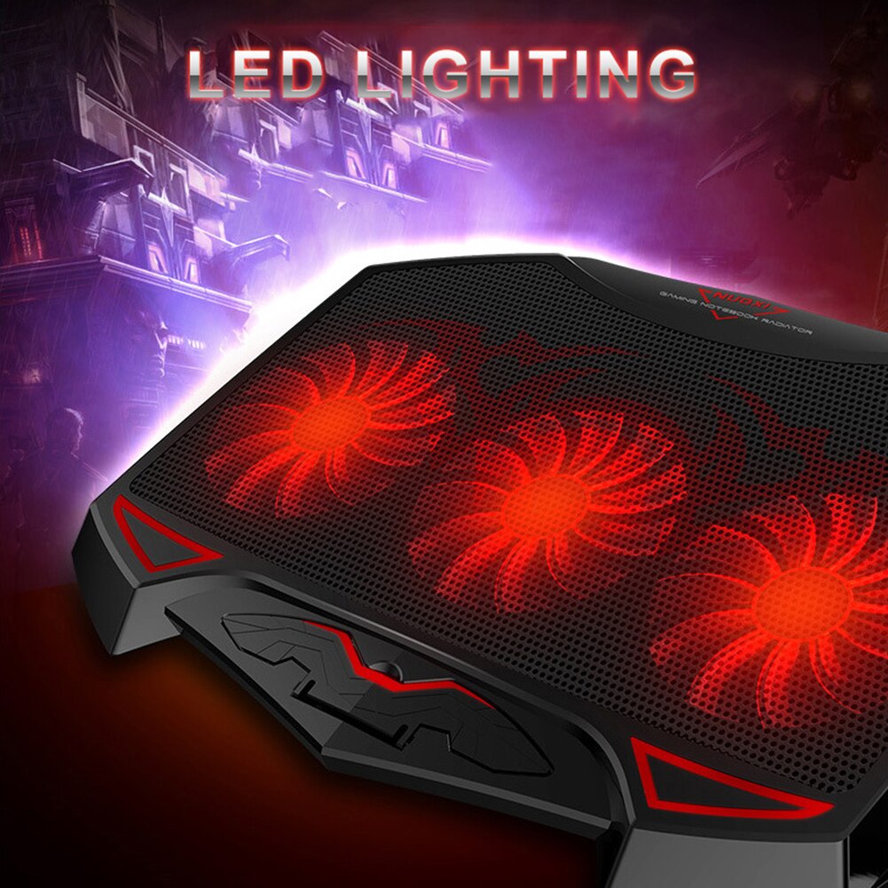 Gaming Laptop Cooler LED Lighting Adjustable Angle USB Laptop Cooler Fan Cooling Stand Bracket Base Notebook Stand for Laptop