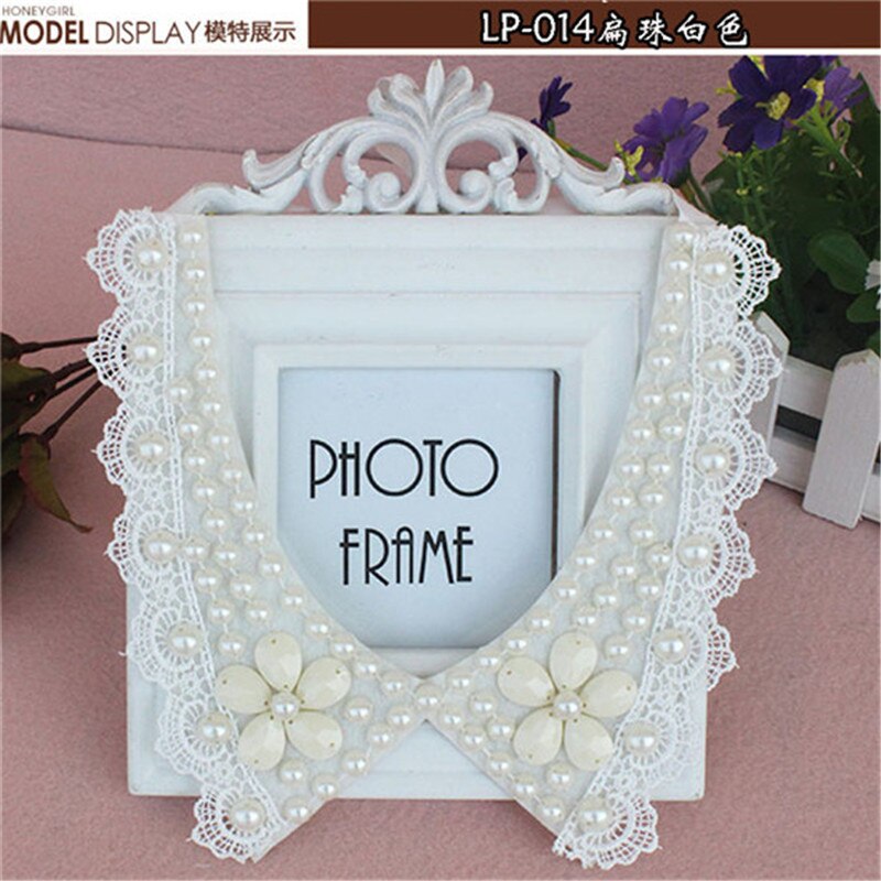 Chain Statement Necklace For Women Choker Collar fashionPearl Necklace Statement Maxi Vintage Pendant Necklace Women Jewelry: LP014white