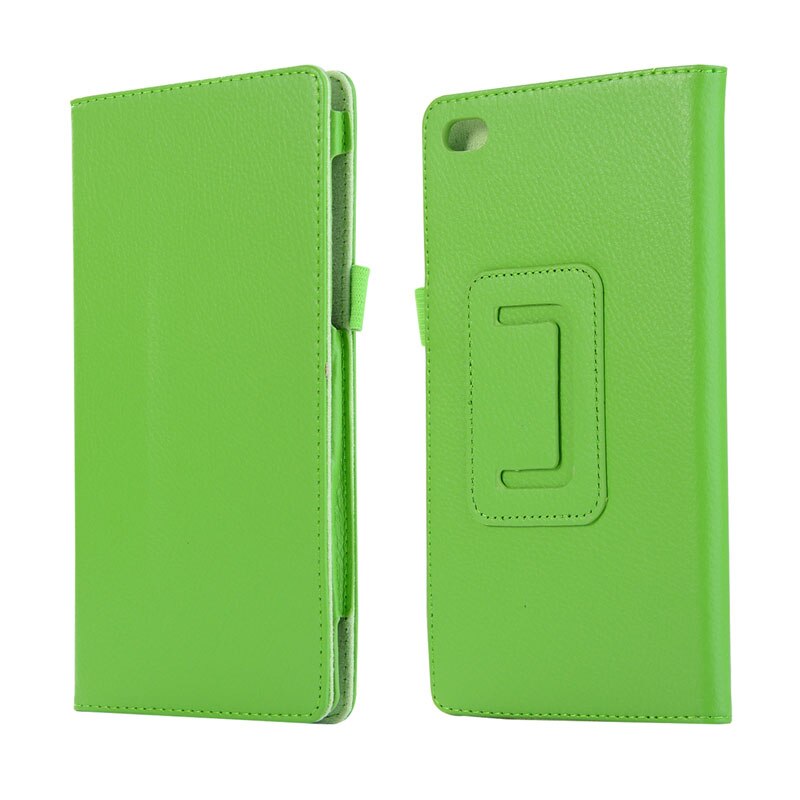 Slim litchi flip stativ pu læder cover funda etui til lenovo tab 7 essential/tab 4 7 essential tb -7304f/ n/x tablet + film + pen: Grøn