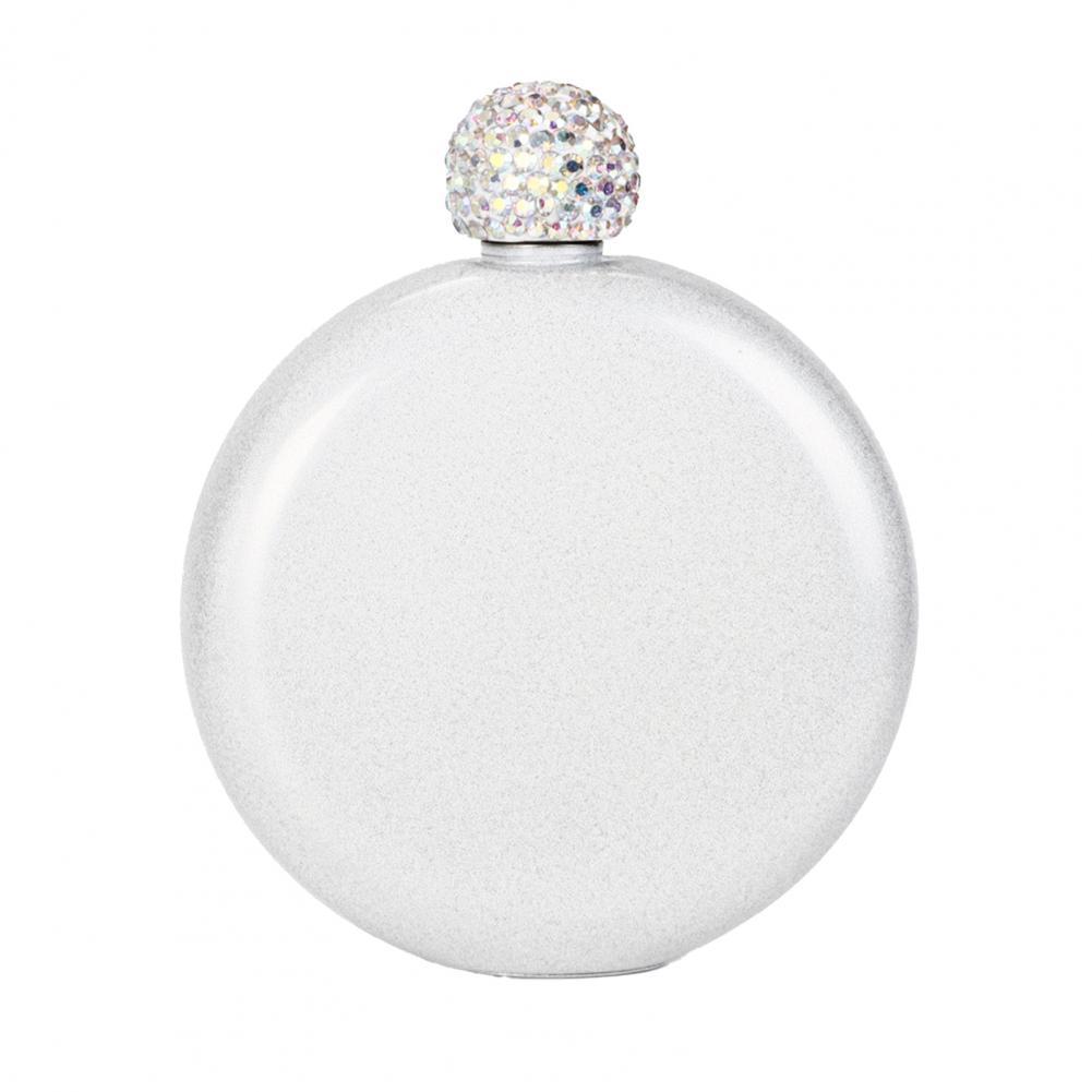 Liquor Flask Shiny Faux Crystal Lid Alcohol Flask Effective Flask Anti Travel Bottle Alcohol Hip Flask: Silver