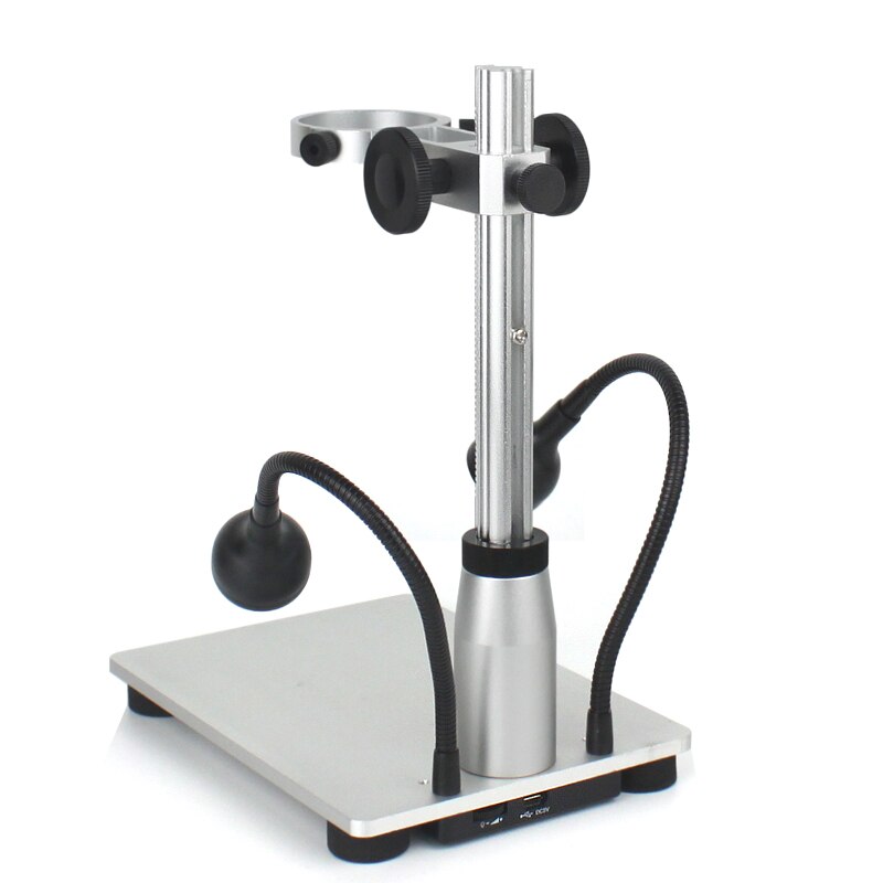 Aluminum Alloy Stand USB Microscope Stand Holder Bracket With led light Foothold Table Frame for Microscope Repair Soldering