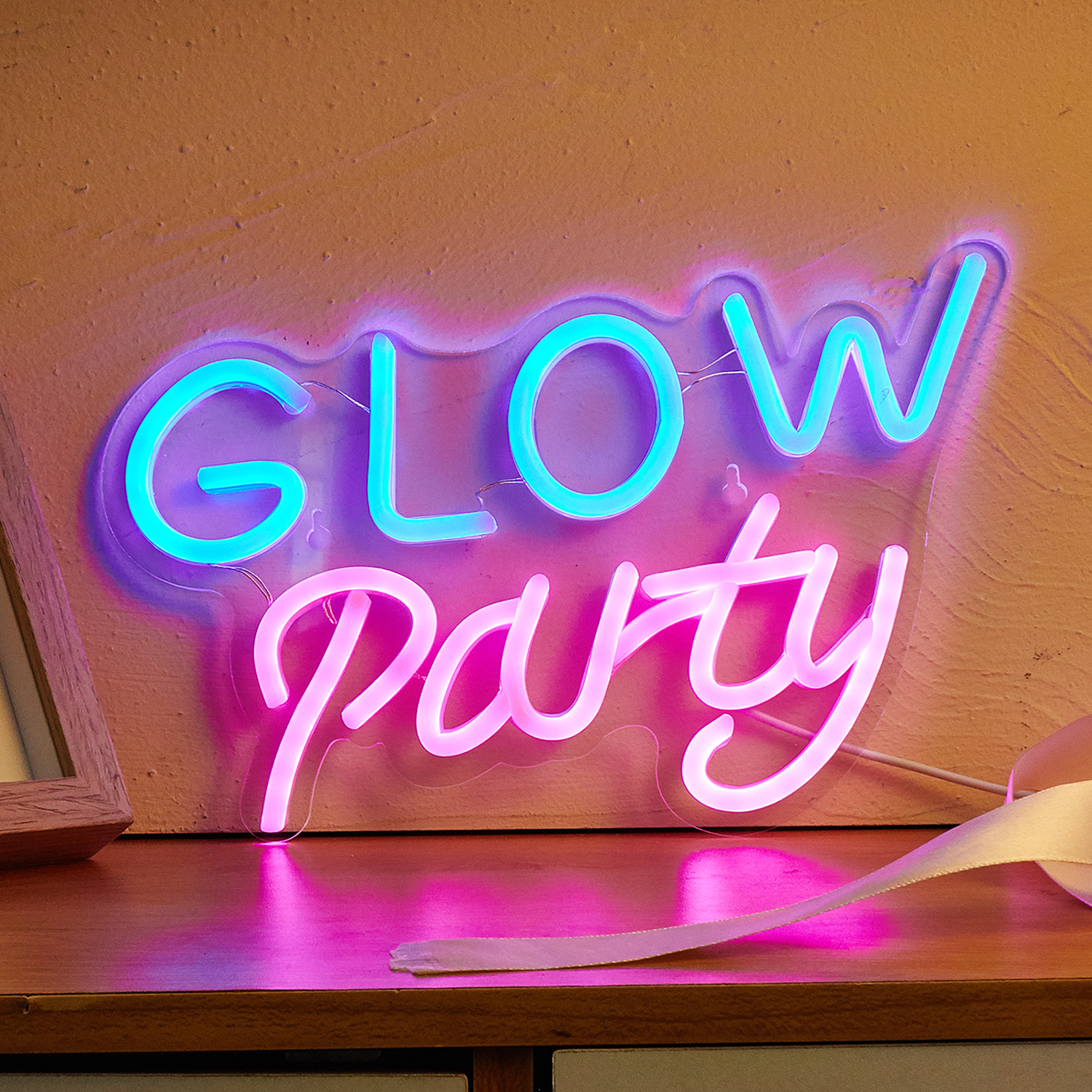 Chi-kjøpe ledet neon glød fest usb-drevne neonskilt nattlys 3d veggkunst og spillrom soverom stue dekor lampe skilt: misligholde tittel