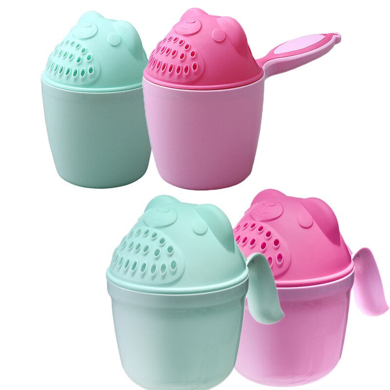 Petit seau de douche en forme de cuillère mignonne pour bébé,accessoire de bain pour nourrisson, décoré à thème de dessin animé, outil pour baignoire d&#39;enfant, écope, shampooing,