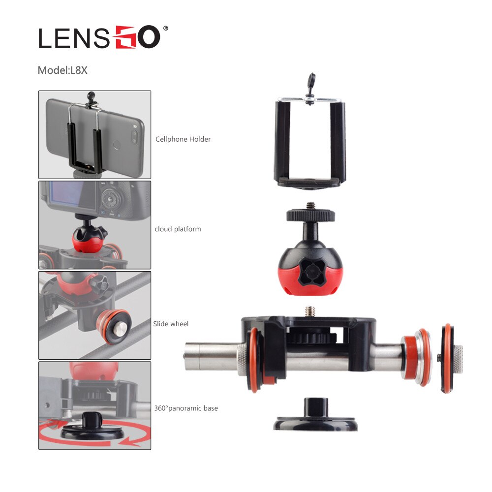 LENSGO caméra vidéo piste dolly motorisé électrique curseur moteur Dolly camion voiture pour Nikon Canon Sony DSLR caméra 3 roues dolly