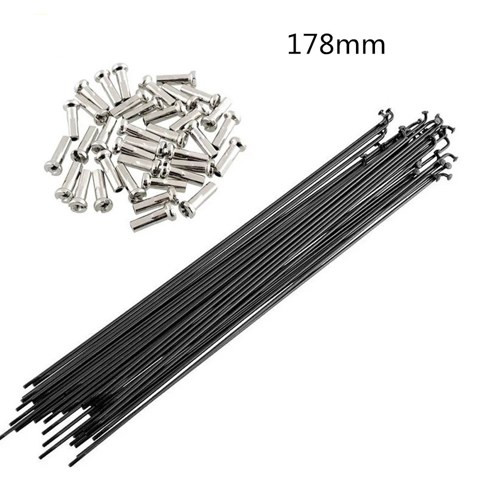 36pcs Stainless Steel Bicycle Spokes With Nipples 170mm-290mm MTB Mountain Bike Road Bicycle Straight Pull Spokes: 178mm