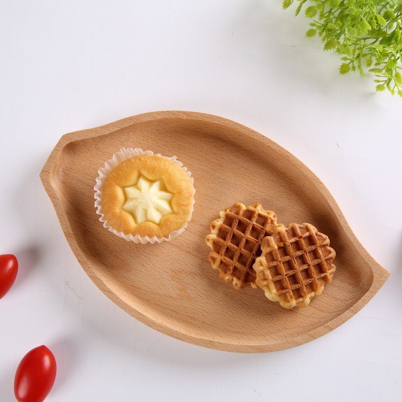 Dessert tallrik oregelbundet trä barnservis sushi tallrik servis liten kaffe trä tallrik