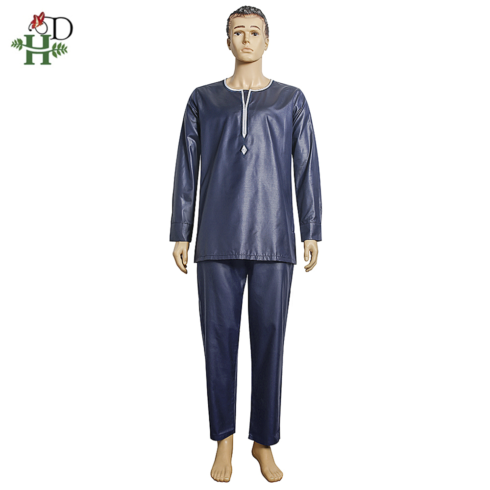 H & D afryki mężczyźni Agbada rękojeść Dashiki plus rozmiar Boubou koszula spodnie garnitur 3 sztuka zestaw męskie ubrania impreza spotkanie formalne strój