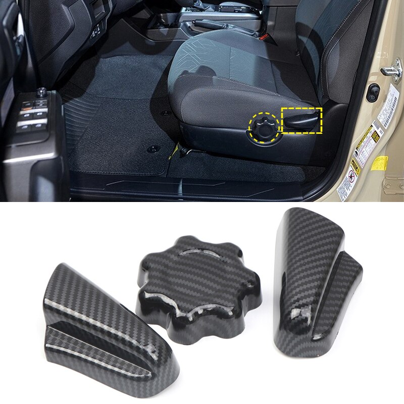 Auto Styling 3 Pcs Abs Carbon Fiber Stijl Innerlijke Autostoel Aanpassing Cover Trim Voor Toyota Tacoma Accessoires