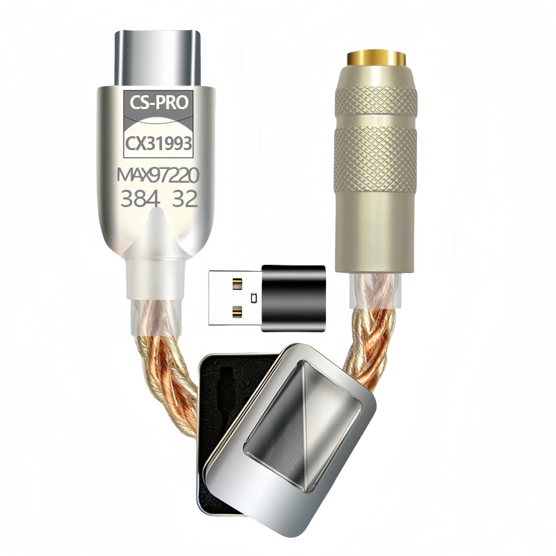 CX31993 DAC + MAX97220 AMP | 65mW High-Power Output | Type-C to 3.5mm Audio Adapter | Perfect for High-Impedance Headphones