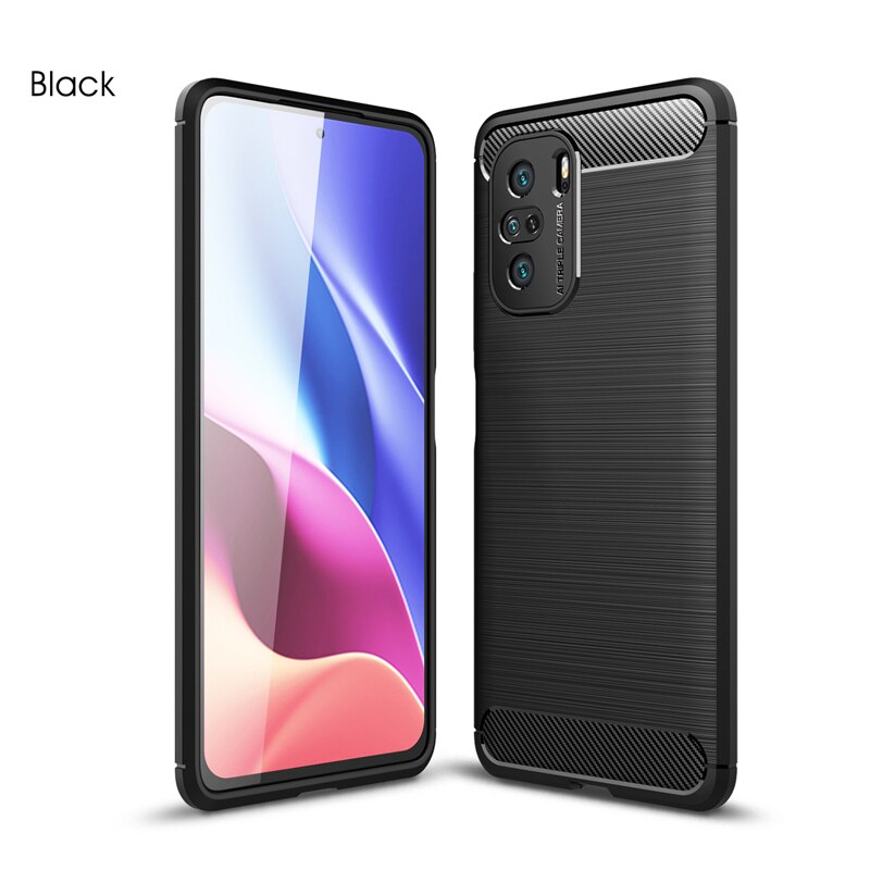 Carbon Case Voor Xiaomi Poco F3 Fiber Cover Shockproof Armor Beschermende Harde Case Voor Xiaomi Poco X3 Pro Cover Voor xiaomi Poco F3: For Poco X3 Pro / Black