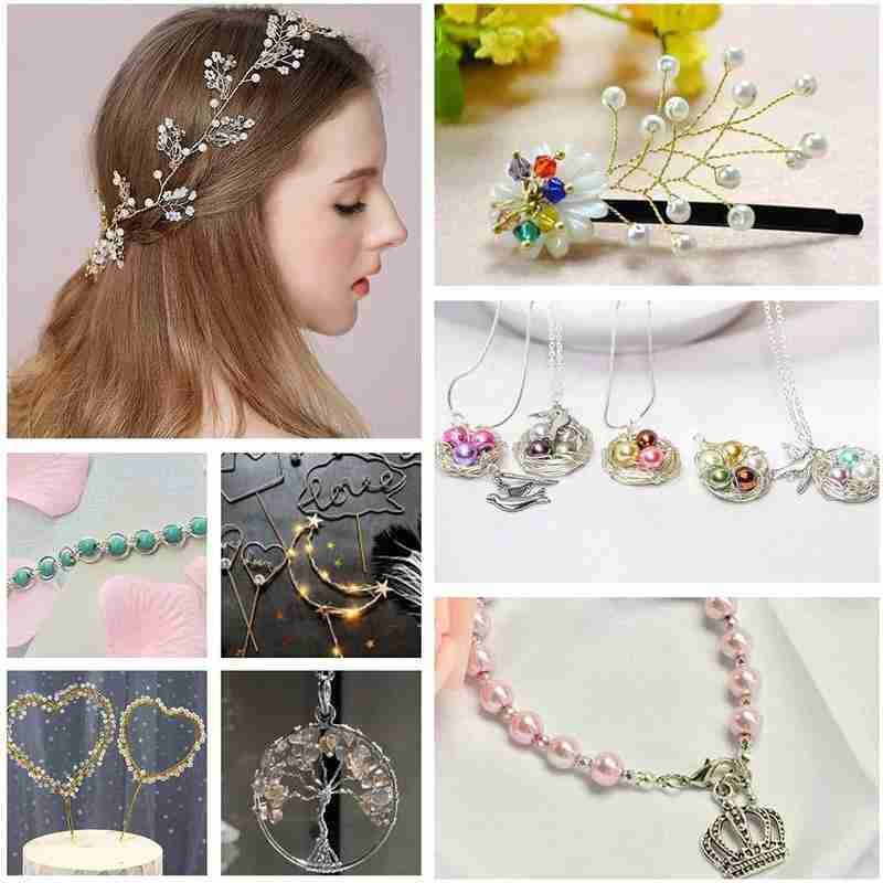 2 pièces/ensemble Or Argent Cuivre Fil Pour Bracelet Collier Bijoux Perles Pour Artisanat Cordon Coloré De Fil De Corde BRICOLAGE I6M4