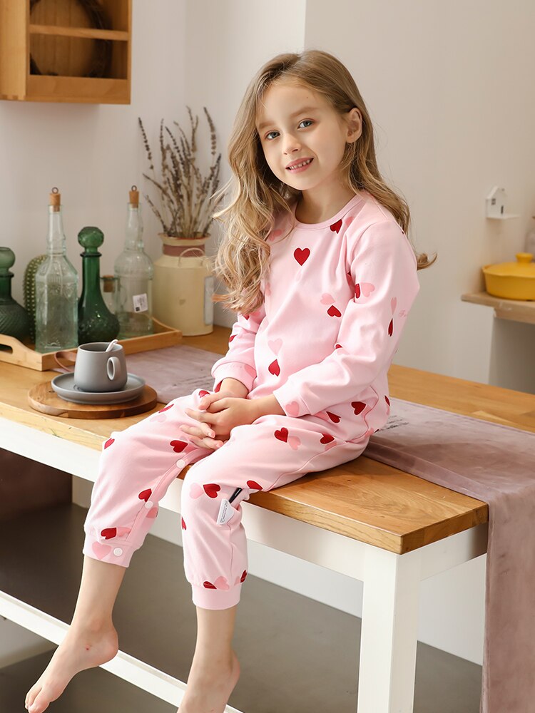 Ihana yksiosainen haalari pyjamat tytöille pehmeä puuvilla lämmin pitkähihainen yöpuku syksy talvi lasten yöasut kotivaatteet