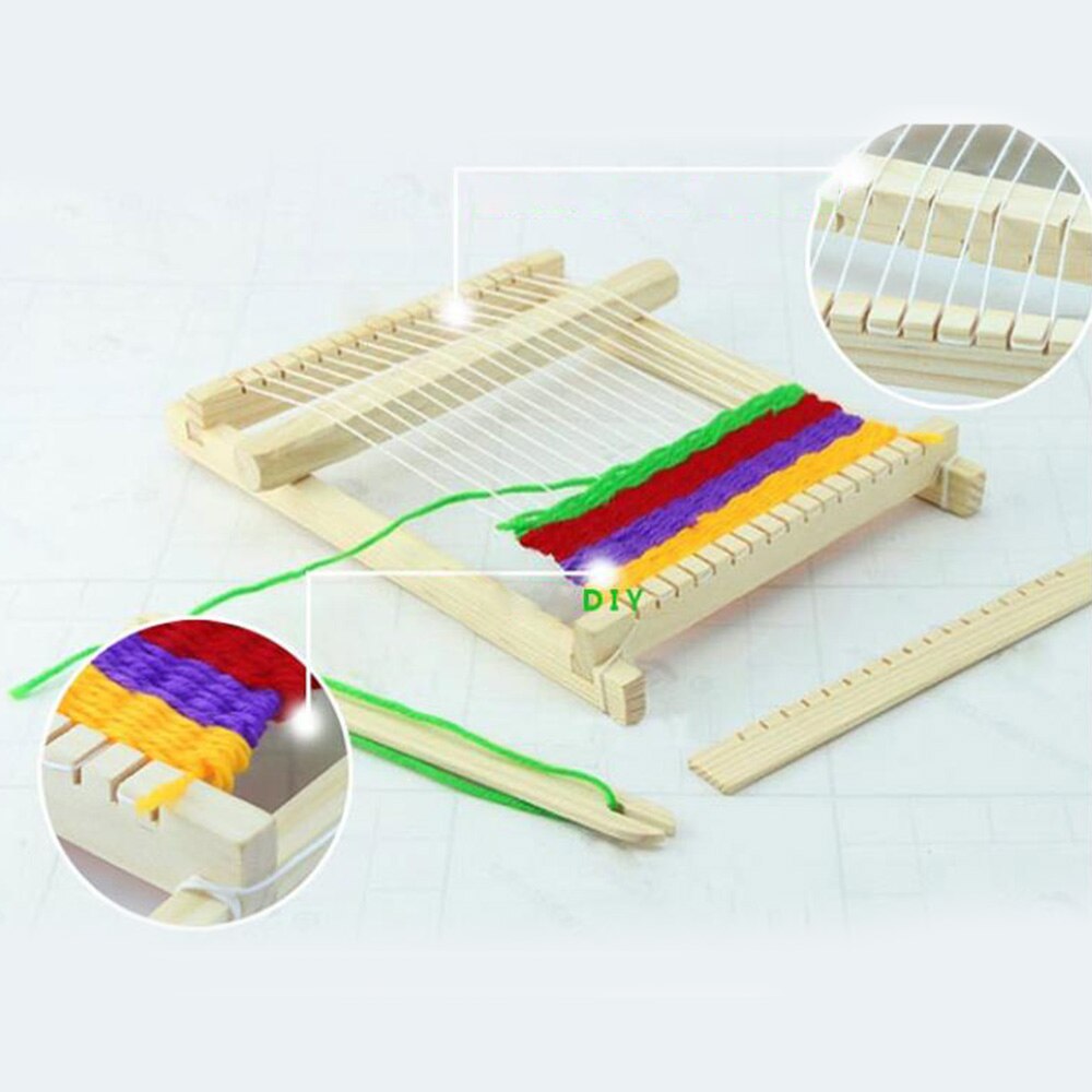 Kids Diy Traditionele Houten Weaving Loom Craft Garen Hand Breien Machine Intelligentie Ontwikkelen Educatief Interactief Speelgoed