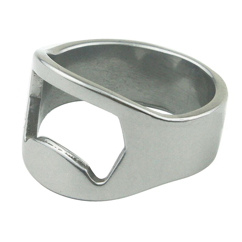 Unieke Creatieve Veelzijdige Roestvrij Staal Vinger Ring Ring-Vorm Bierfles Opener GQ999
