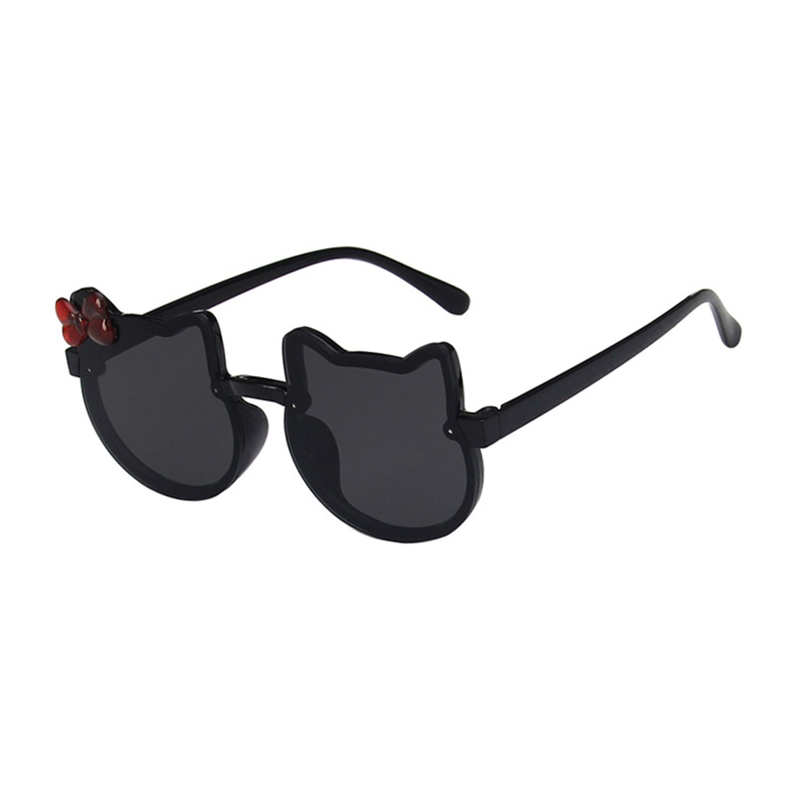 freundlicher UV400 Sonnenbrille Nette Katze Rahmen Außen Strand Alle-spiel Anti-blau Licht Sonnenbrille Für Kleinkind Jungen Mädchen: Schwarz