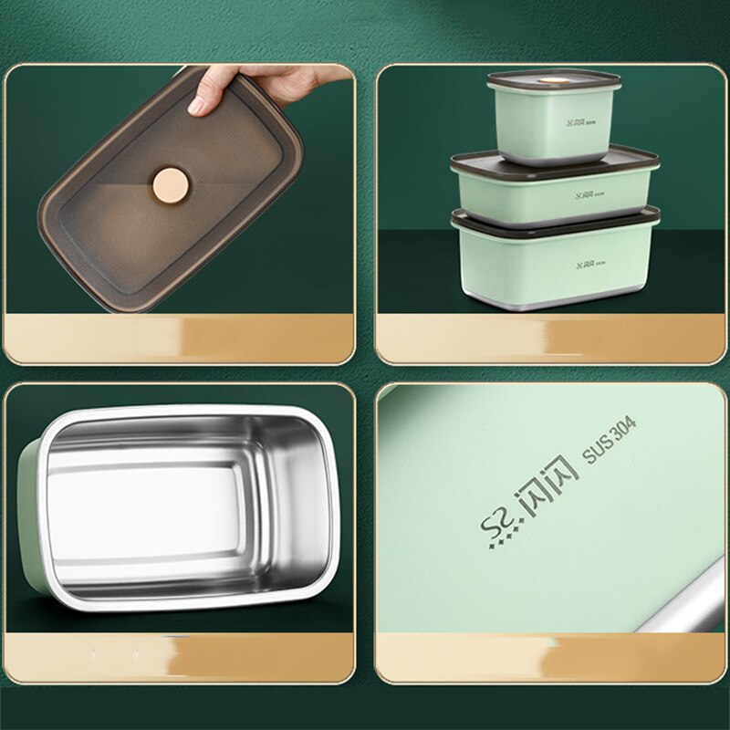 Stainless Steel Food Storage Container Set Vacuum Food Box Portable Leak-proof Food Storage Containers Camping Food Container